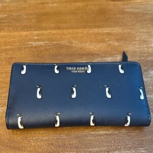 Kate Spade Navy Wallet with Penguin Design